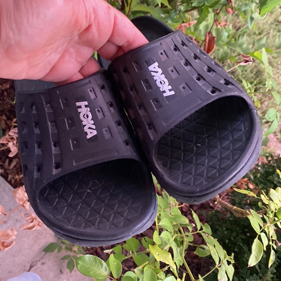 Hoka Women's Ora Recovery Sandal Size 9 Platform Sport Slide Triple Black READ - Picture 7 of 17